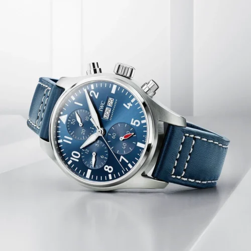 Pilot’s Watch IW388102 BLSF 1:1 Best Edition Performance Chronograph 41mm SS Blue Dial On Blue Rubber Strap - Image 2
