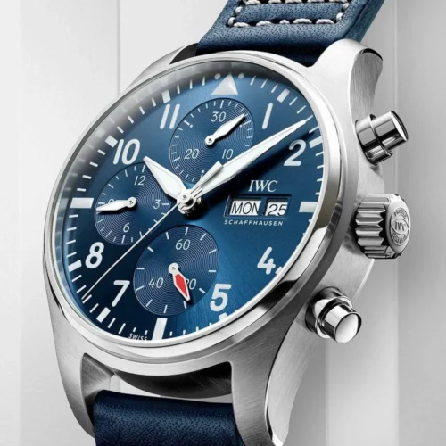 Pilot’s Watch IW388102 BLSF 1:1 Best Edition Performance Chronograph 41mm SS Blue Dial On Blue Rubber Strap - Image 3