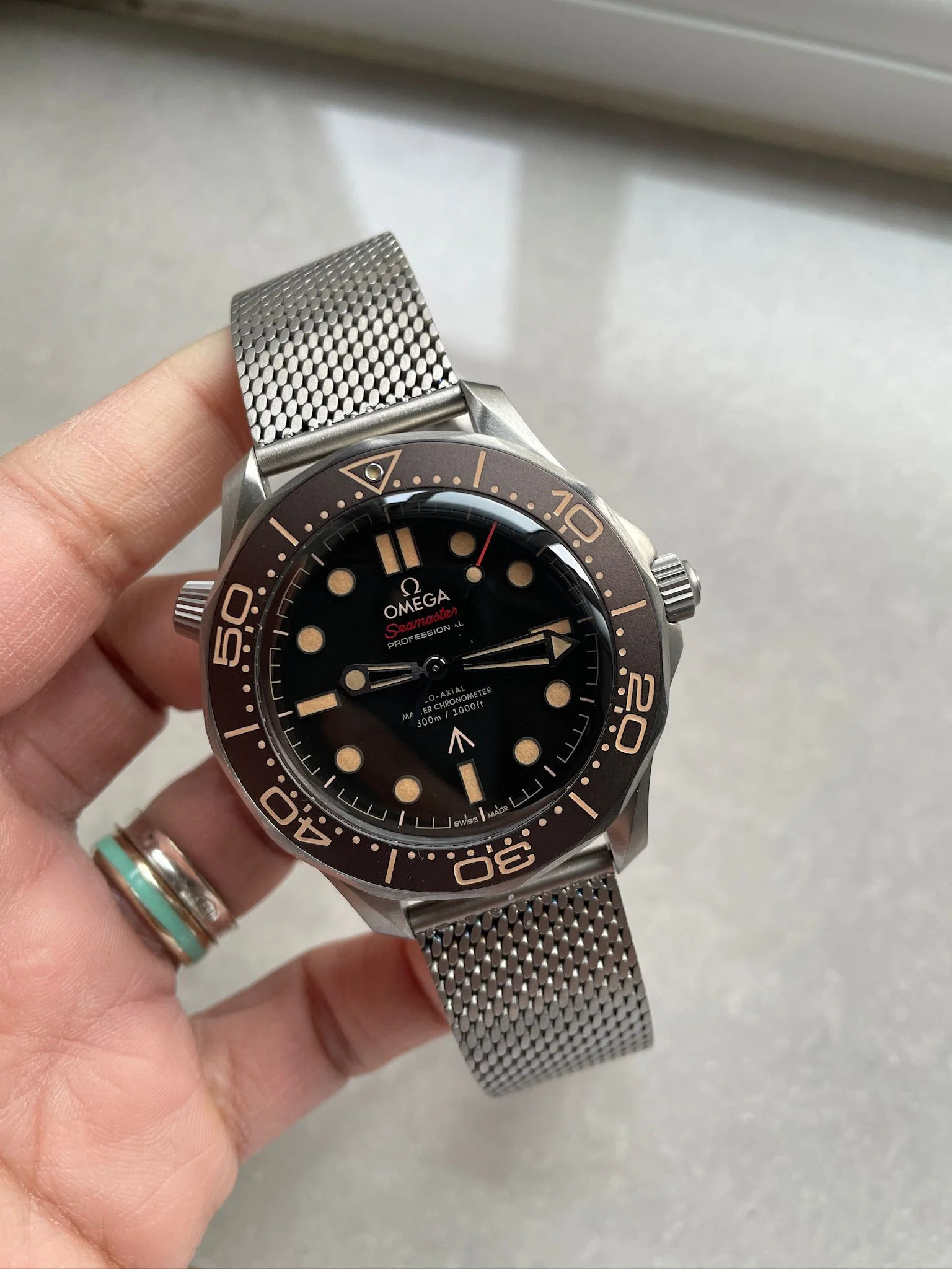 Seamaster 300 “No Time to Die” Limited Edition VSF 1:1 Best Edition on Titanium Mesh Bracelet SA8806 Super Clone V7