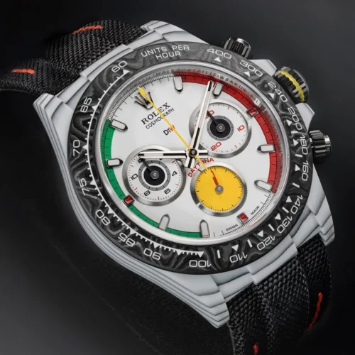 Daytona DIW Ferrari White Carbon DIWF Best Edition White Italy Dial on Black Nylon Strap DD4801 Super Clone - Image 3