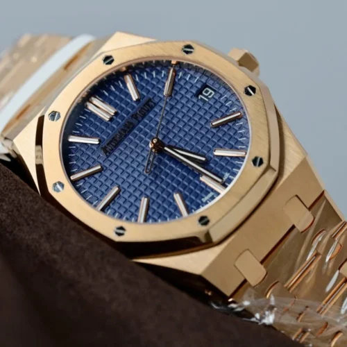 Audemars Piguet Royal Oak 41mm 15510 RG DDF 1:1 Best Edition Blue Textured Dial on RG Bracelet Super Clone - Image 3
