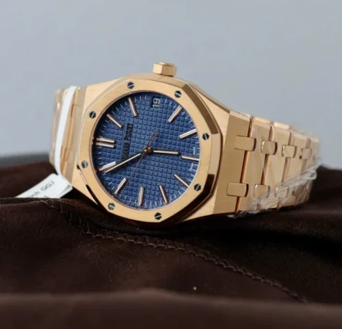 Audemars Piguet Royal Oak 41mm 15510 RG DDF 1:1 Best Edition Blue Textured Dial on RG Bracelet Super Clone - Image 2