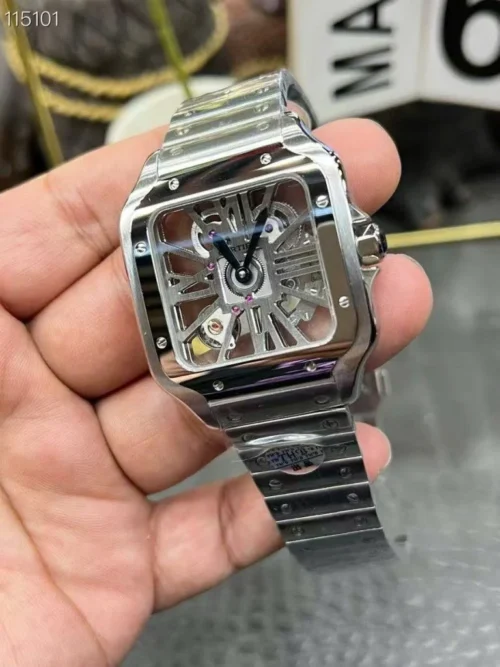 Cartier Santos CRWHSA0015 Super Clone with Skeleton Dial - Image 3