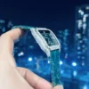 Cartier Santos with Green Moissanite Super Clone Watch - Image 3