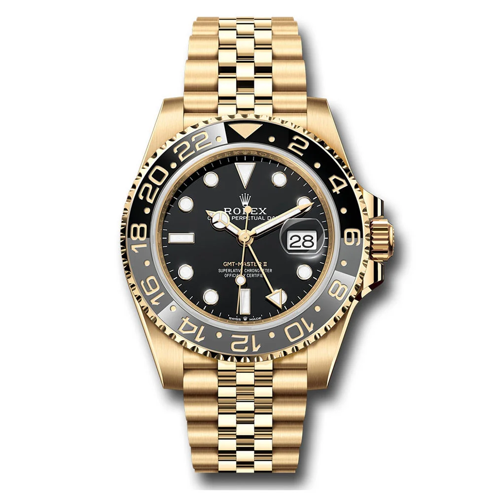 Rolex GMT-Master II  Oyster, 40 mm, yellow gold  Reference 126718GRNR Super Clone