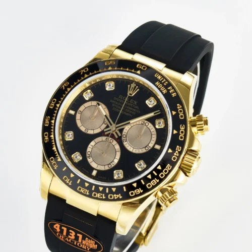 Daytona 126518 YG ARF 1:1 Best Edition Black/YG Diamonds Dial on Oysterflex Strap DD4131 V2 Super Clone