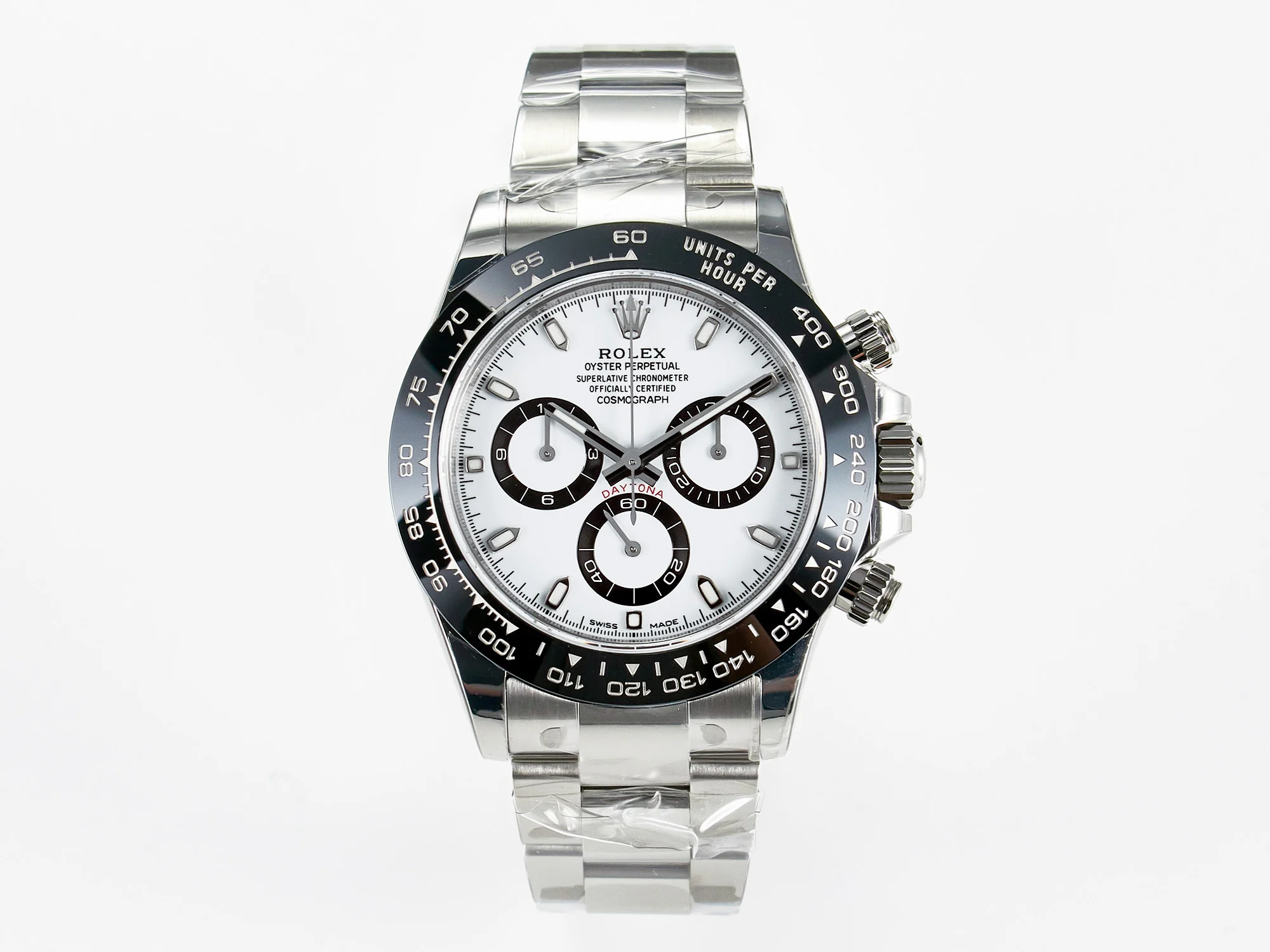 Daytona 126500 UFO 1:1 Best Edition 904L Steel White Dial on SS Bracelet UF4131 (Free Sprung)