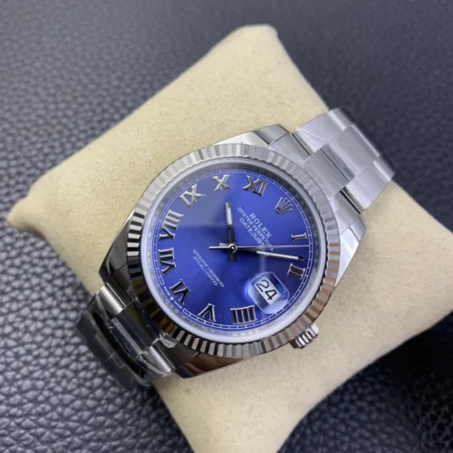 Rolex DateJust 41mm 126334-0026 Clean Factory 1:1 904L Steel SS Azzurro Blue Dial Roma Markers on SS Jubilee Bracelet Super Clone - Image 3