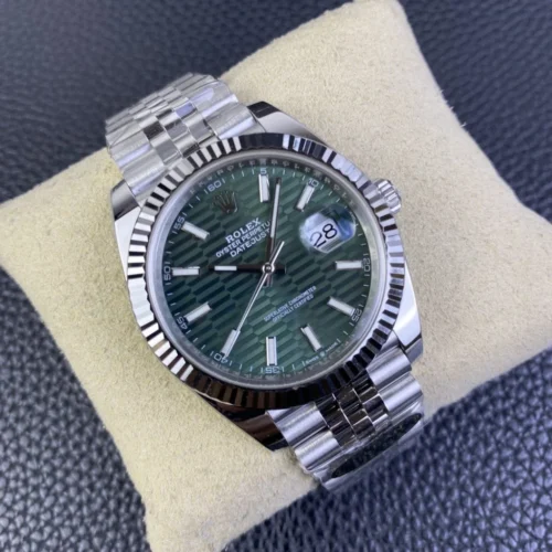 Rolex DateJust 41mm 126334-0030 Clean Factory 1:1 Green Fluted Dial on SS Jubilee Bracelet Super Clone - Image 2