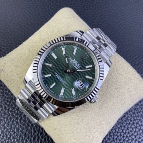 Rolex DateJust 41mm 126334-0030 Clean Factory 1:1 Green Fluted Dial on SS Jubilee Bracelet Super Clone - Image 3