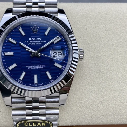 DateJust 41 126334 Clean Plus 1:1 Best Edition 904L Steel Blue Stick Dial on Jubilee Bracelet DD3235 Super Clone