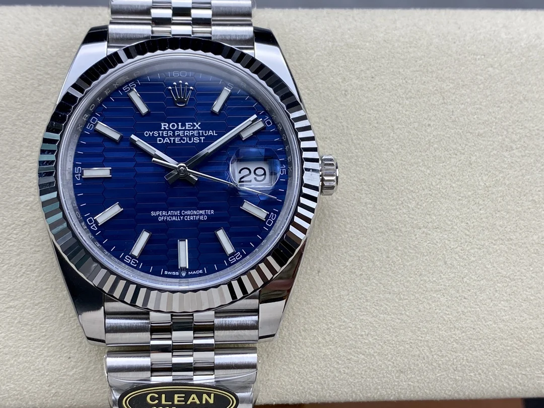 DateJust 41 126334 Clean Plus 1:1 Best Edition 904L Steel Blue Stick Dial on Jubilee Bracelet DD3235 Super Clone