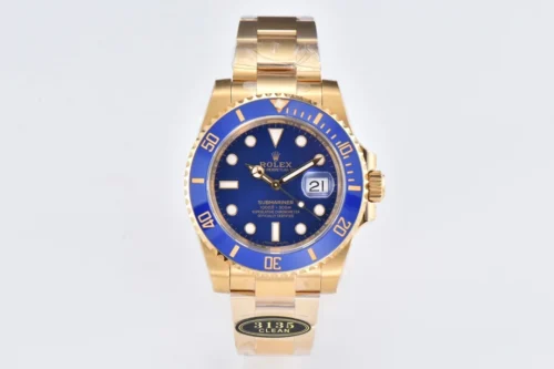 Rolex Submariner 40mm 116618 LB Blue Dial & Ceramic Bezel YG Plated Super Clone