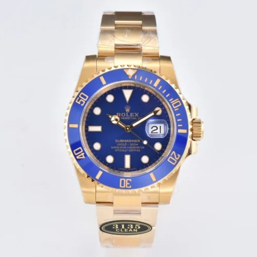 Rolex Submariner 40mm 116618 LB Blue Dial & Ceramic Bezel YG Plated Super Clone