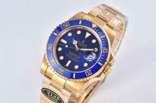 Rolex Submariner 40mm 116618 LB Blue Dial & Ceramic Bezel YG Plated Super Clone - Image 2