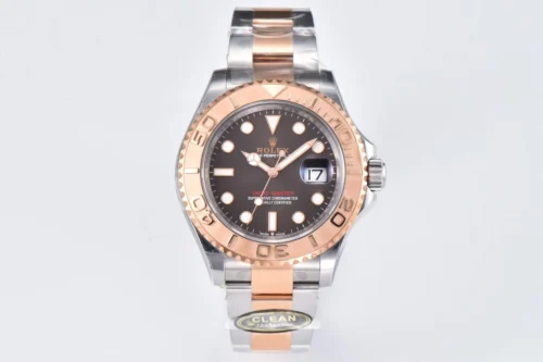 Rolex Yacht-Master 126621-0001 40mm Clean Factory 1:1 904L Brown Dial 3D Rose Gold Bezel on Rose Gold & Steel Two Tone Super Clone