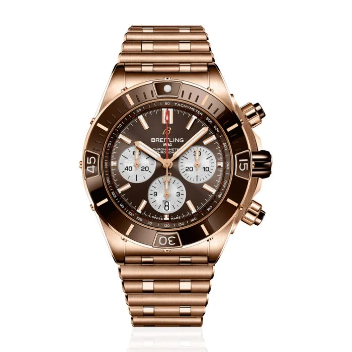 Super Chronomat B01 44 RG TF 1:1 Best Edition Brown Dial on RG Bracelet A7750
