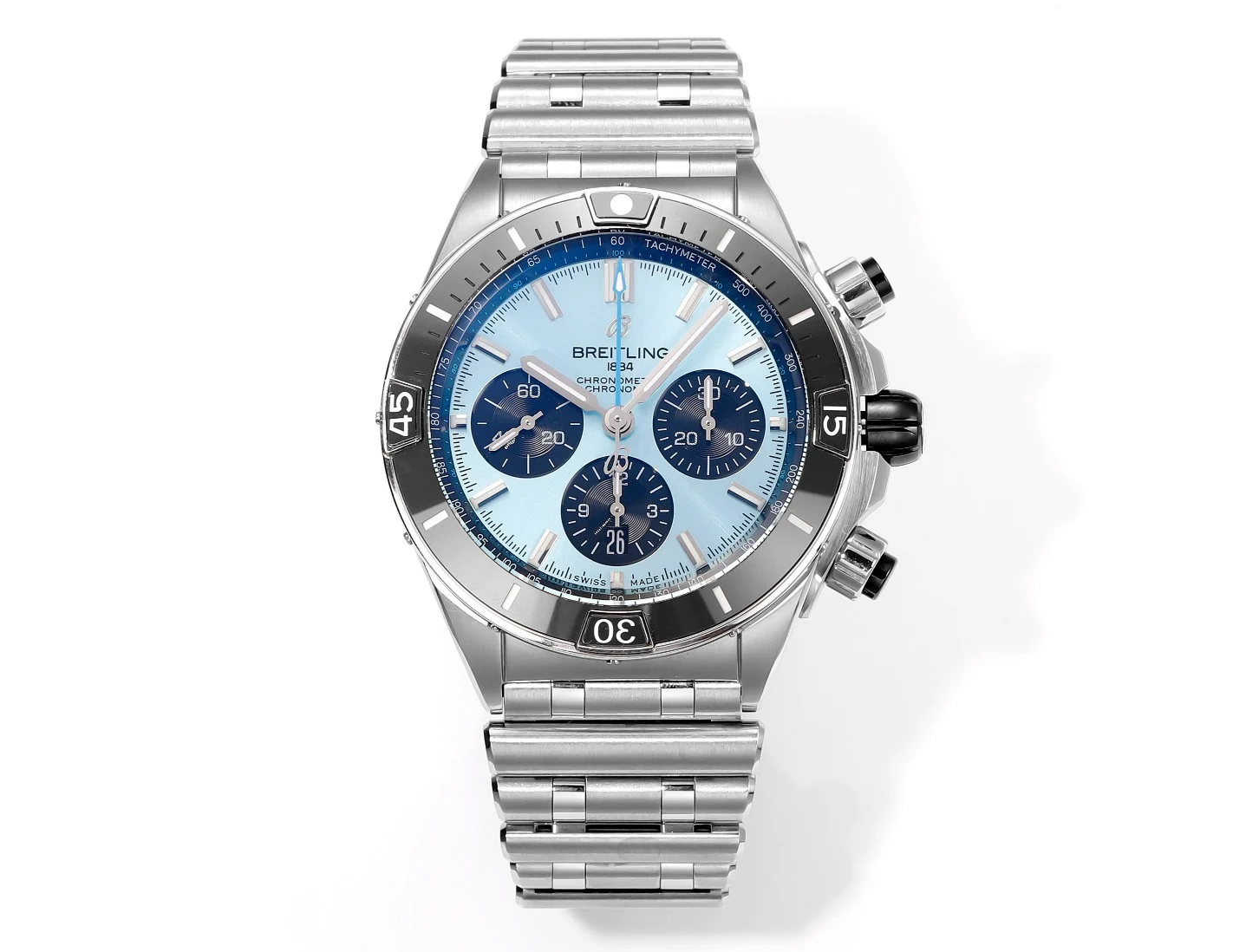 Super Chronomat B01 44 SS TF 1:1 Best Edition Ice Blue Dial on SS Bracelet A7750