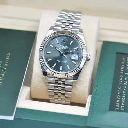 DateJust 41 126334 QF 1:1 Best Edition 904L Steel Green Stick Dial on Jubilee Bracelet QF3235 (149g)