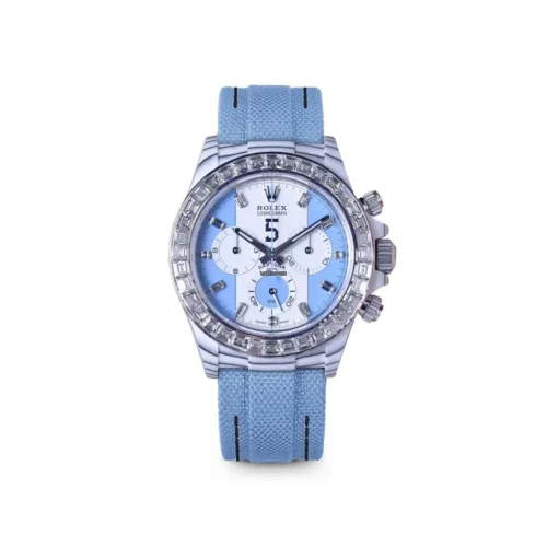 Daytona DIW White Carbon Case DIWF Edition Baby Blue/White Crystal Dial Crystal Bezel on Baby Blue Nylon Strap DD4801
