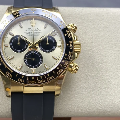 Daytona 126518 ARF 1:1 Best Edition YG/Black Dial on Oysterflex Strap DD4131 V2 (Weighted)