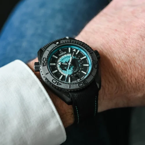 Planet Ocean 45.5mm GMT Worldtimer Real Ceramic VSF 1:1 Best Edition Black/blue Dial On Black Rubber Strap Super Clone 8938 - Image 5