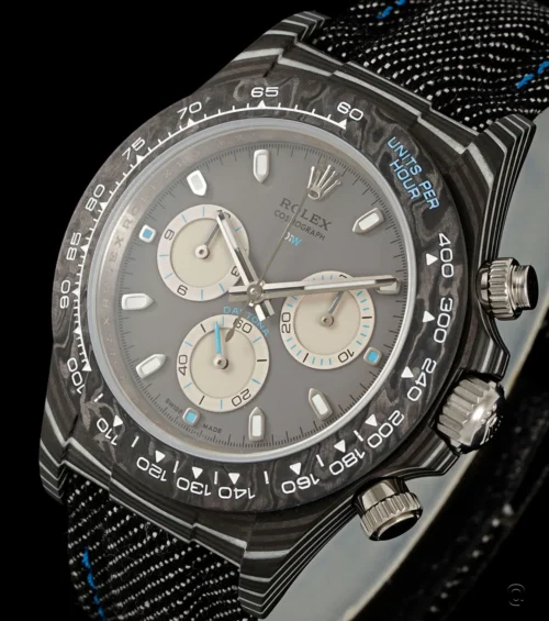 Daytona DIW Black Carbon Case DIWF Edition Gray/White Dial on Black Nylon Strap DD4801 - Image 2