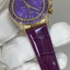 Rolex Cosmograph Daytona Purple Custom 18K Solid Gold + Natural Gemstone Watch 40mm Super Clone - Image 4