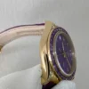 Rolex Cosmograph Daytona Purple Custom 18K Solid Gold + Natural Gemstone Watch 40mm Super Clone - Image 6