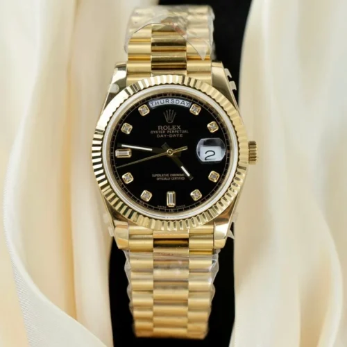 Rolex Day-Date Black Dial President Strap GM Factory 40mm Super Clone