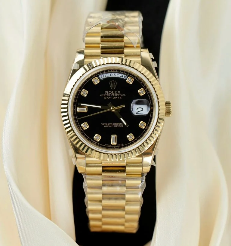 Rolex Day-Date Black Dial President Strap GM Factory 40mm Super Clone