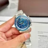 Rolex Super Clone Watches 1:1 Daytona Arolla Blue Crystal Skeleton Dial Diamonds Bezel 4130 Movement