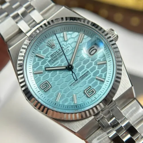 Land Dweller 127336 2F 1:1 Best Edition Ice Blue Textured Dial on SS Bracelet A7135