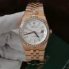 Land Dweller 127335 2F 1:1 Best Edition White Textured Dial Diamonds Bezel on RG Bracelet A7135
