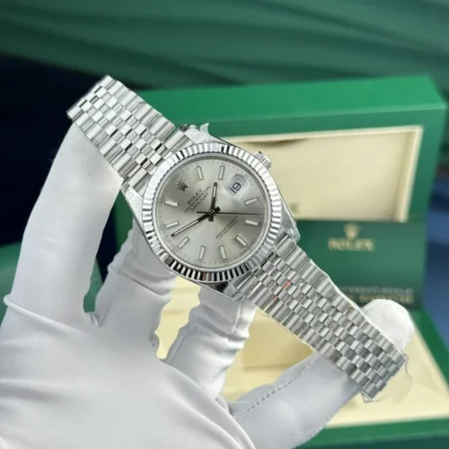 DateJust 41 126334 QF 1:1 Best Edition 904L Steel Silver Stick Dial on Jubilee Bracelet QF3235 (149g)