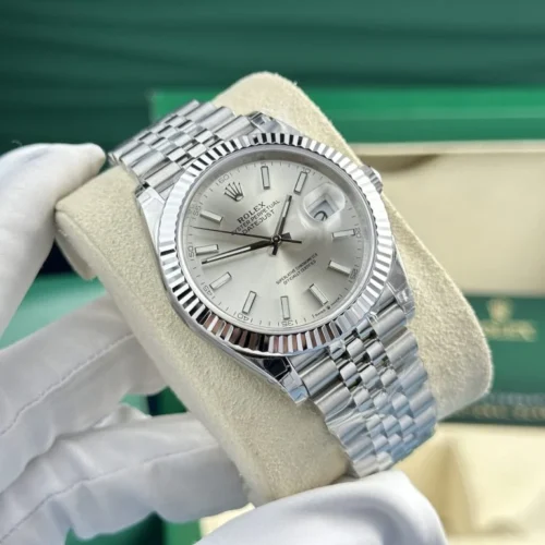 DateJust 41 126334 QF 1:1 Best Edition 904L Steel Silver Stick Dial on Jubilee Bracelet QF3235 (149g) - Image 2