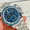 Rolex Super Clone Watches 1:1 Daytona Arolla Blue Crystal Skeleton Dial Diamonds Bezel 4130 Movement - Image 2