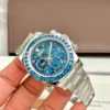 Rolex Super Clone Watches 1:1 Daytona Arolla Blue Crystal Skeleton Dial Diamonds Bezel 4130 Movement - Image 4