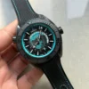 Planet Ocean 45.5mm GMT Worldtimer Real Ceramic VSF 1:1 Best Edition Black/blue Dial On Black Rubber Strap Super Clone 8938 - Image 2