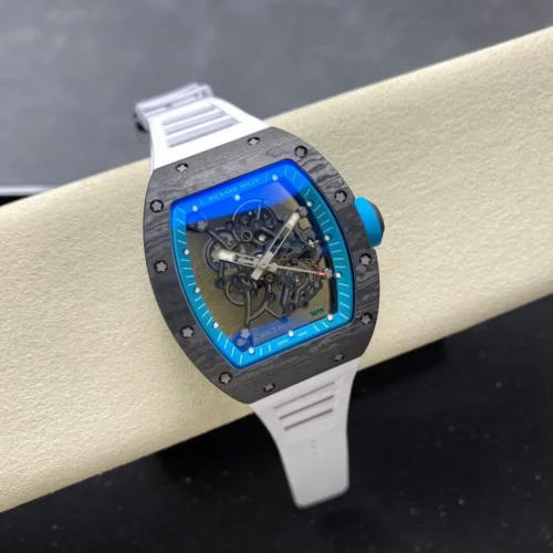 Custom RM055 NTPT APSF 1:1 Best Edition Blue Bezel Blue Crown on Rubber Strap Custom Vaucher Movement