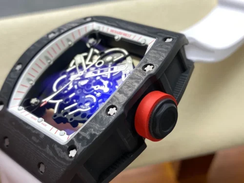 Custom RM055 NTPT APSF 1:1 Best Edition White Bezel Red Crown on Rubber Strap Custom Vaucher Movement - Image 2