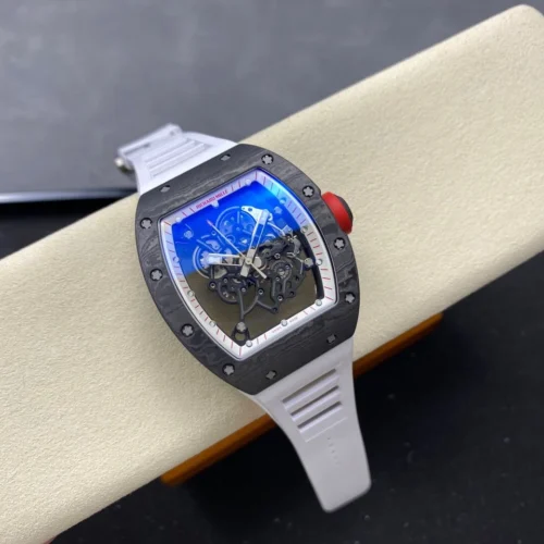 Custom RM055 NTPT APSF 1:1 Best Edition White Bezel Red Crown on Rubber Strap Custom Vaucher Movement