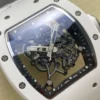 Custom RM055 White Ceramic APSF 1:1 Best Edition Black Bezel White Crown on Rubber Strap Custom Vaucher Movement - Image 4