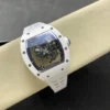 Custom RM055 White Ceramic APSF 1:1 Best Edition Black Bezel White Crown on Rubber Strap Custom Vaucher Movement