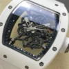 Custom RM055 White Ceramic APSF 1:1 Best Edition Black Bezel White Crown on Rubber Strap Custom Vaucher Movement - Image 3