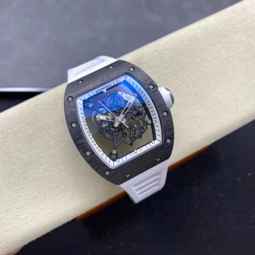 Custom RM055 NTPT APSF 1:1 Best Edition White Bezel White Crown on Rubber Strap Custom Vaucher Movement