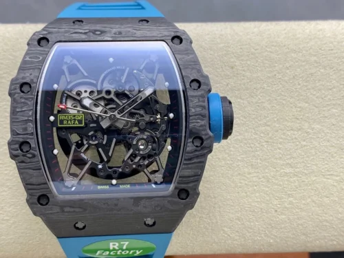 Custom RM035-02 NTPT PPMF 1:1 Best Edition Blue Crown on Nylon Strap Custom Vaucher Movement