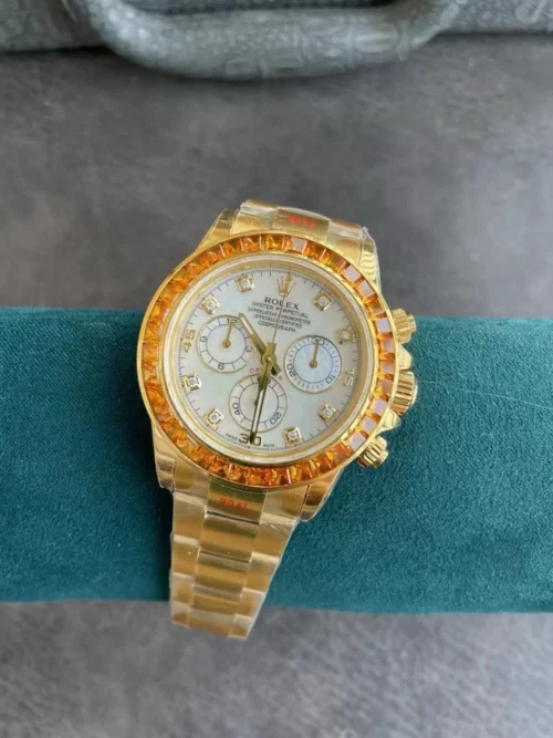 Daytona 116578SACO “Orange Sapphire” SONIC 1:1 Best Edition White Dial on RG Becelet SA4130 - Image 3