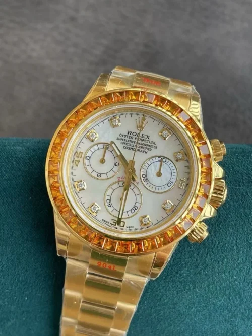 Daytona 116578SACO “Orange Sapphire” SONIC 1:1 Best Edition White Dial on RG Becelet SA4130 - Image 2
