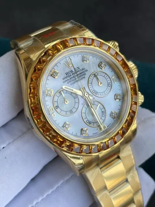 Daytona 116578SACO “Orange Sapphire” SONIC 1:1 Best Edition White Dial on RG Becelet SA4130 - Image 4